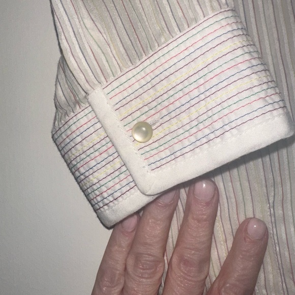 Marc Jacobs (Unworn) Sheer Blouse w/ Delicate Multi-colored Pinstripes Gorgeous! - Picture 3 of 12